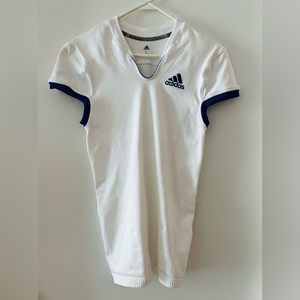 Adidas football practice jersey prime-knit compression size L white new no tags